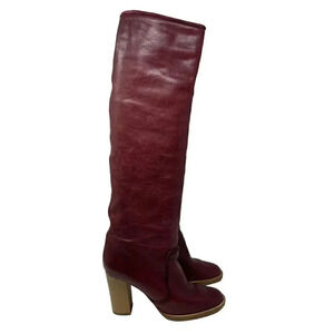 Isabel Marant Tall  Knee Boots - Burgundy Calfskin Leather - Size 41
